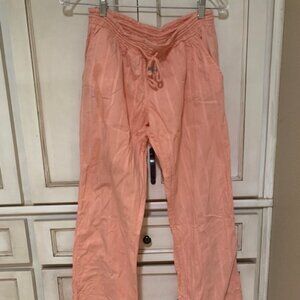 Volcom Cotton Pants, Peach, Size Medium